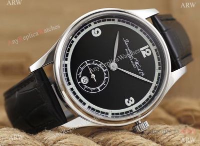 New Replica IWC Portuguese SS Black Face w/ White Circle Watch